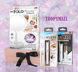 Kit Épilation Visage : Flawless Épilateur Magique et Indolore + Flawless Épilateur Sourcils + Miroir LED Pliant